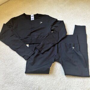 Gymshark Everyday Seamless Set (Black, Size Large) - *NEVER WORN*